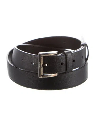 Pre-owned Prada Leather Belt In Black