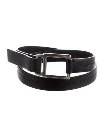 Pre-owned Prada Leather Belt In Black