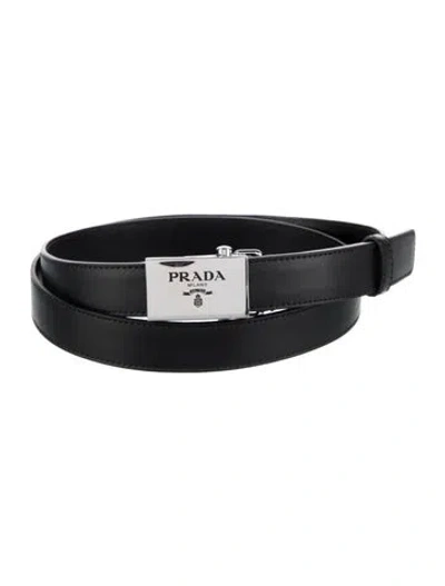 Pre-owned Prada Leather Belt In Black