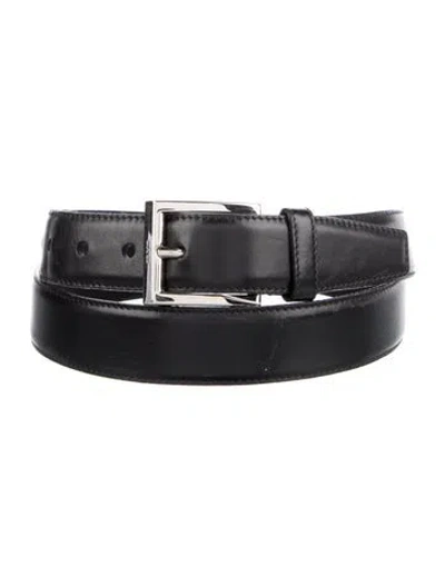 Pre-owned Prada Leather Belt In Black