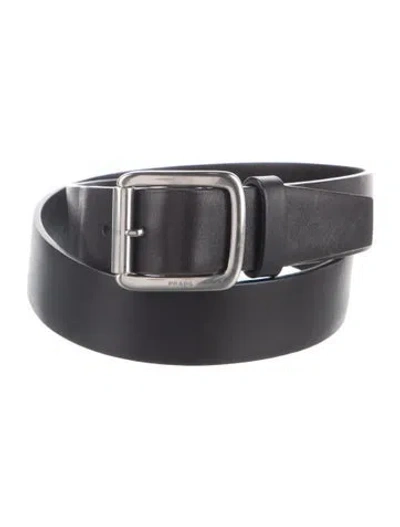 Pre-owned Prada Leather Belt In Black