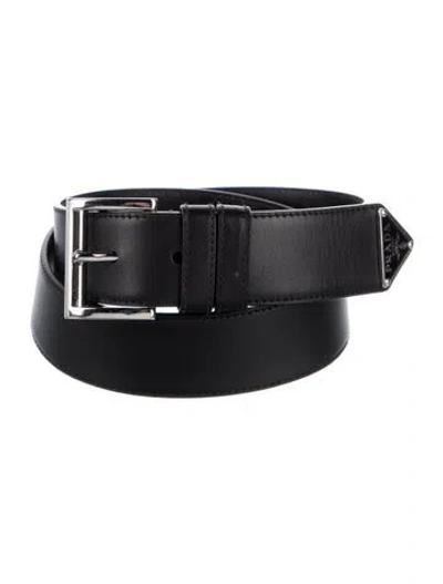 Pre-owned Prada Leather Belt In Black