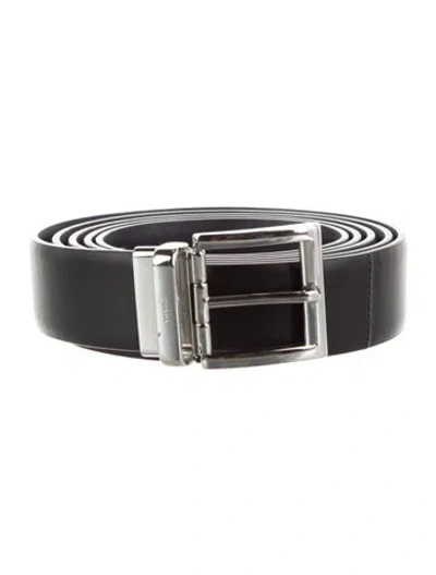 Pre-owned Prada Leather Belt In Black