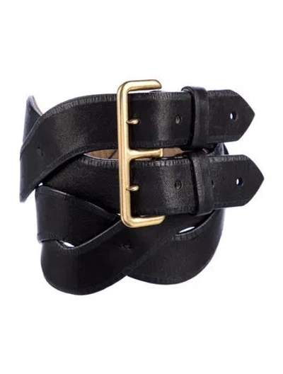 Pre-owned Prada Leather Belt In Black