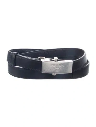 Pre-owned Prada Leather Belt In Black