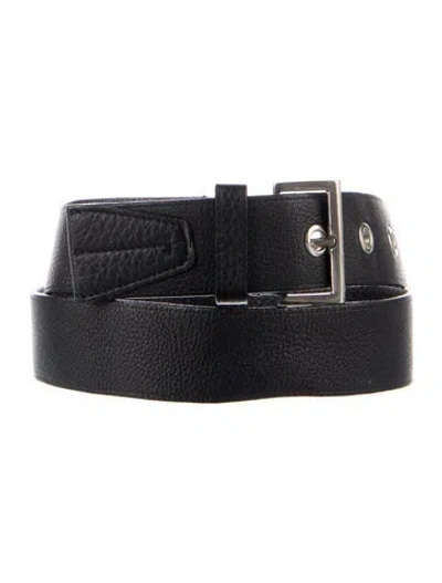 Pre-owned Prada Leather Belt In Black