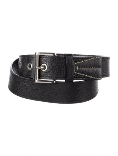 Pre-owned Prada Leather Belt In Black