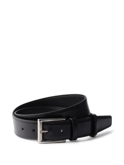 Prada Leather Belt In Black