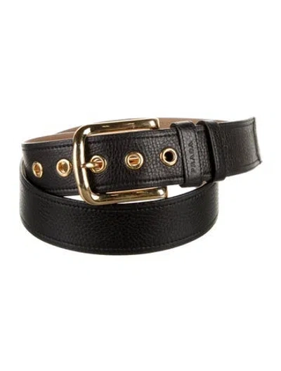 Pre-owned Prada Leather Belt In Black