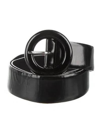 Pre-owned Prada Leather Belt In Black