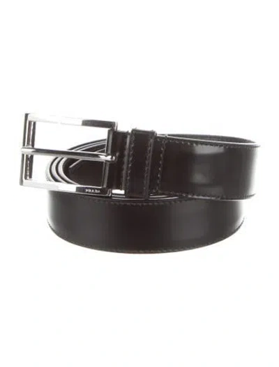 Pre-owned Prada Leather Belt In Black