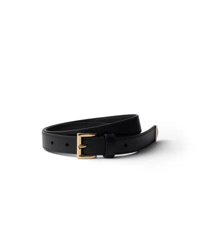 Prada Leather Belt In Black