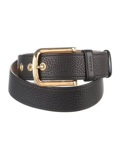 Pre-owned Prada Leather Belt In Black
