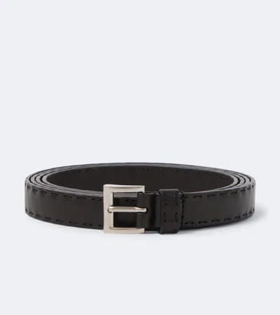 Prada Leather Belt In Black