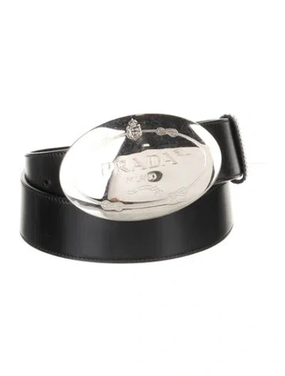 Pre-owned Prada Leather Belt In Black