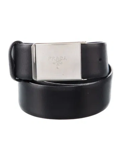 Pre-owned Prada Leather Belt In Black
