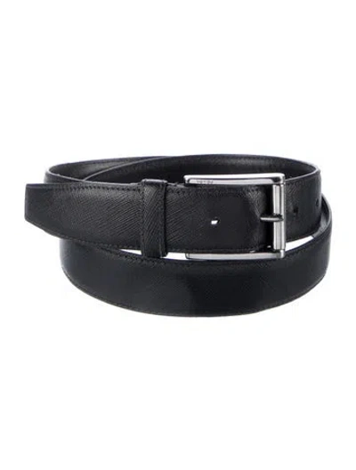 Pre-owned Prada Leather Belt In Black