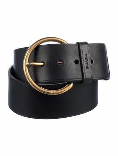 Pre-owned Prada Leather Belt In Black