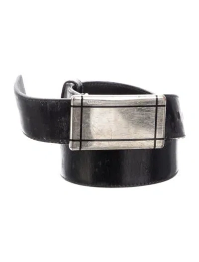 Pre-owned Prada Leather Belt In Black