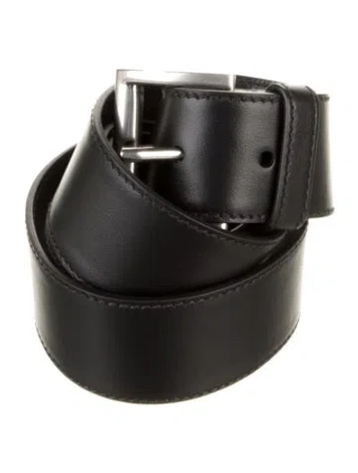 Pre-owned Prada Leather Belt In Black