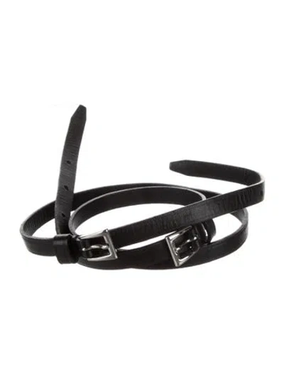 Pre-owned Prada Leather Belt In Black