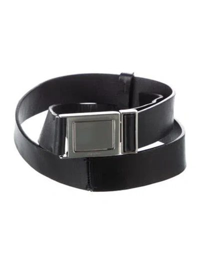 Pre-owned Prada Leather Belt In Black
