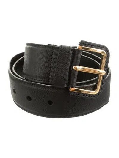 Pre-owned Prada Leather Belt In Black