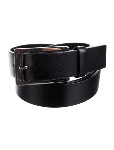 Pre-owned Prada Leather Belt In Black