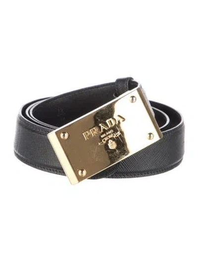 Pre-owned Prada Leather Belt In Black