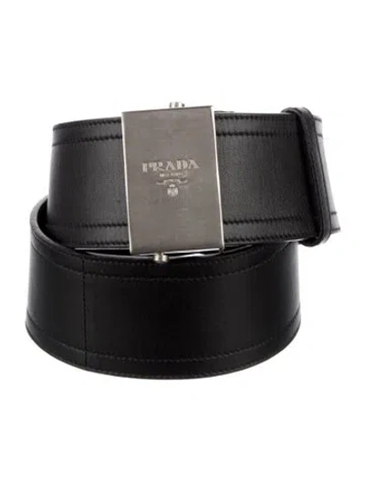Pre-owned Prada Leather Belt In Black