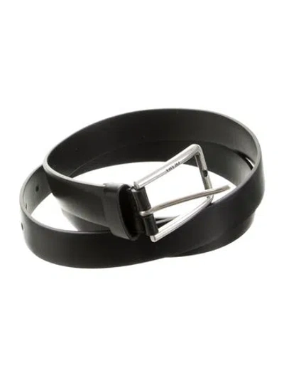 Pre-owned Prada Leather Belt In Black