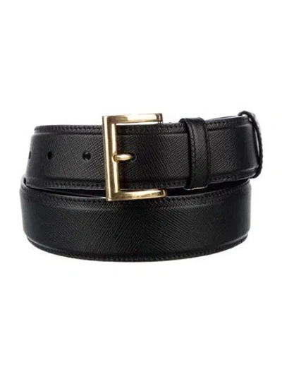 Pre-owned Prada Leather Belt In Black