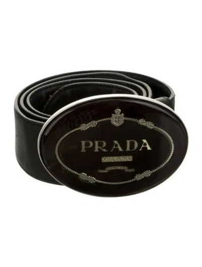 Pre-owned Prada Leather Belt In Black