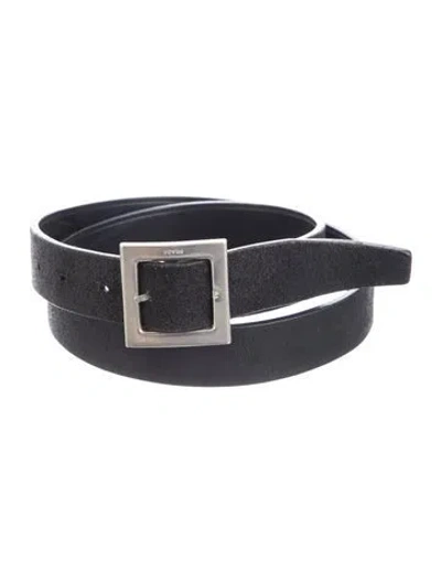Pre-owned Prada Leather Belt In Black
