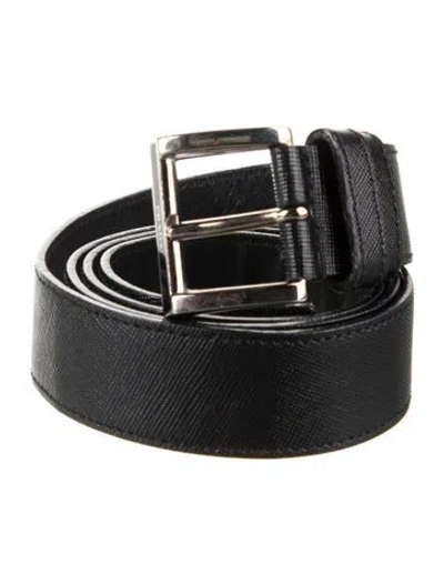 Pre-owned Prada Leather Belt In Black