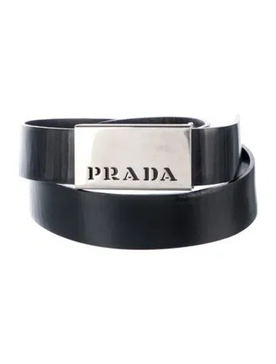 Pre-owned Prada Leather Belt In Black