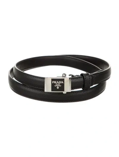 Pre-owned Prada Leather Belt In Black
