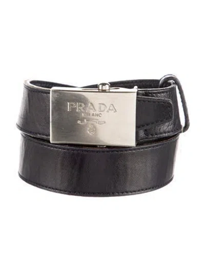 Pre-owned Prada Leather Belt In Black