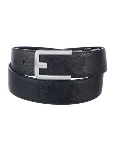 Pre-owned Prada Leather Belt In Black