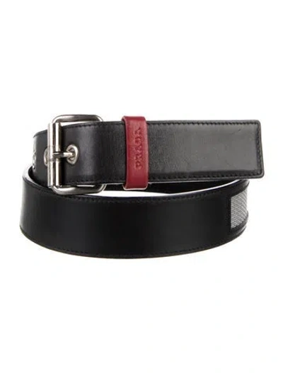 Pre-owned Prada Leather Belt In Black