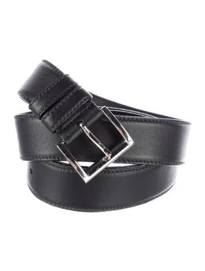 Pre-owned Prada Leather Belt In Black