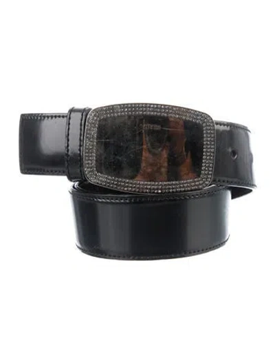 Pre-owned Prada Leather Belt In Black