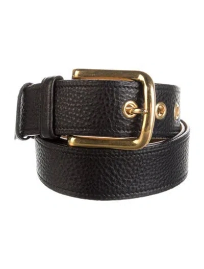 Pre-owned Prada Leather Belt In Black