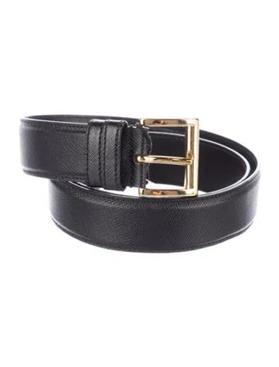 Pre-owned Prada Leather Belt In Black