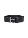 Prada Saffiano Leather Belt In Black  