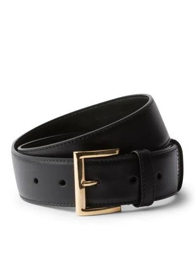 Prada Leather Belt In Black