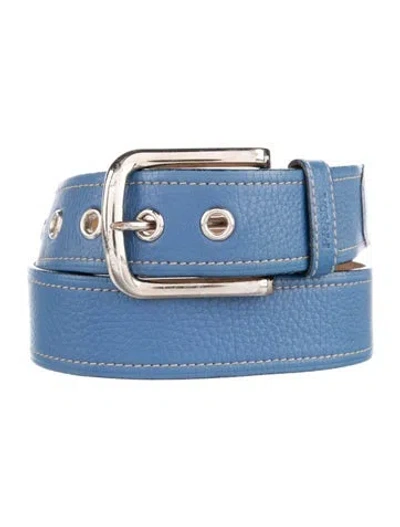 Pre-owned Prada Leather Belt In Blue