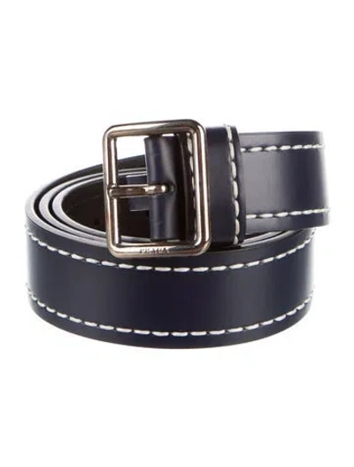 Pre-owned Prada Leather Belt In Blue