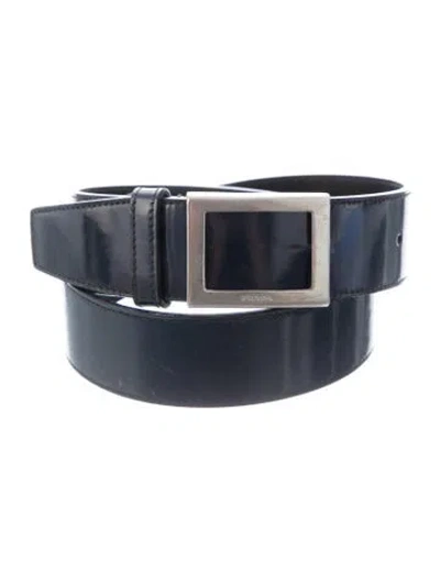 Pre-owned Prada Leather Belt In Blue
