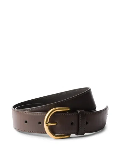 Prada Leather Belt In Ebenholz